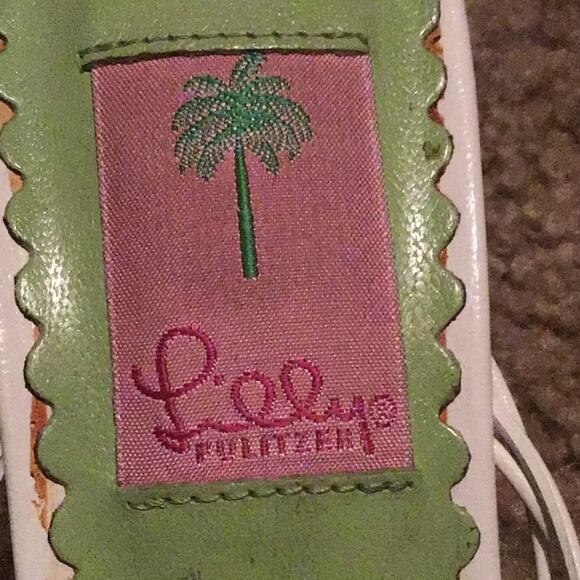 LILLY PULITZER PERFECT WHITE WOVEN LEATHER KITTEN HEEL SANDAL 7.5 M - Picture 2 of 9